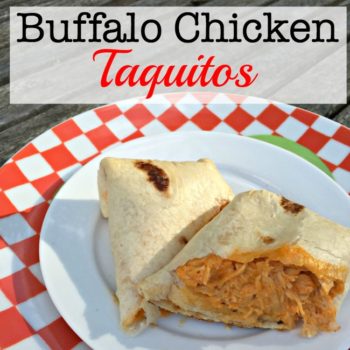These buffalo chicken taquitos can be pulled together earlier in the day while the kids are at school, and then finished quickly in the evening- in between helping with homework and shuttling kids to sports and activities.