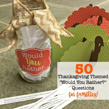 Are you looking for a fun game to play with your family at the Thanksgiving dinner table? These Thanksgiving themed "Would You Rather?" questions are perfect for the entire family!