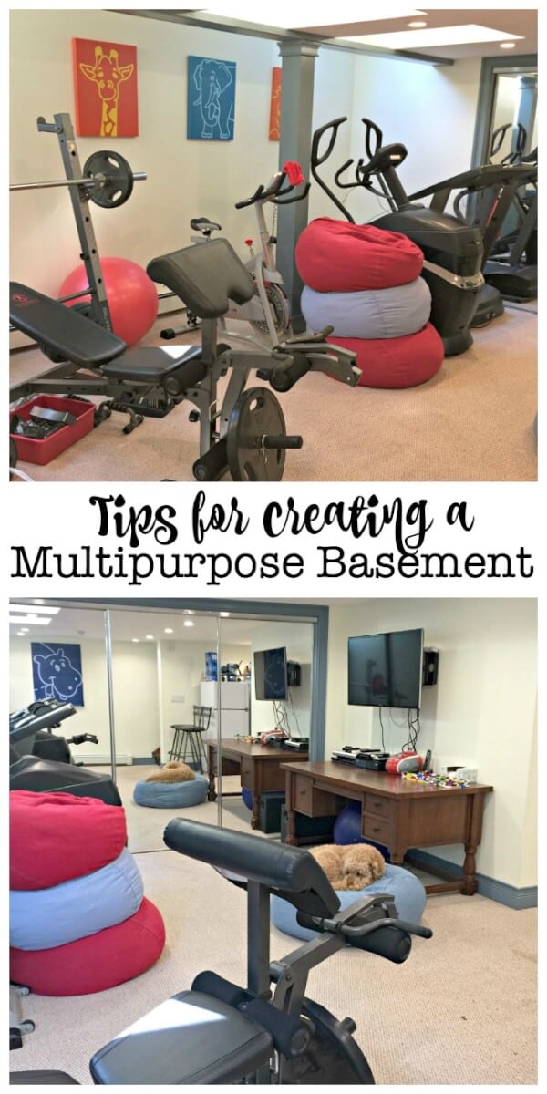 When a basement has a defined purpose and is also well-organized it can be a great multipurpose space in your home. So here are my tips for creating a multipurpose basement that works for you!