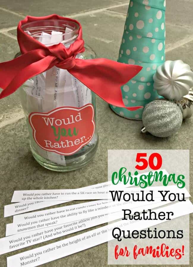 Christmas Would You Rather Game for Kids Printable Christmas 