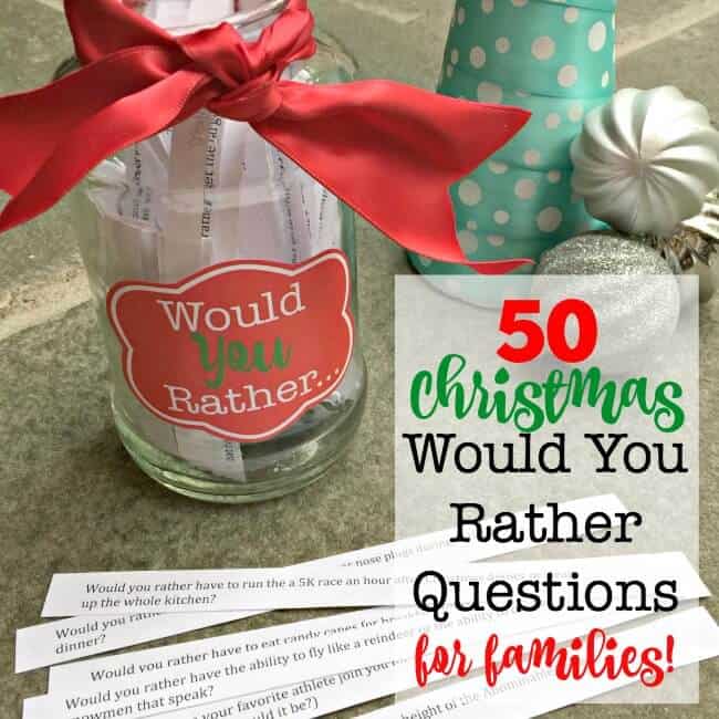 Printable Christmas Would You Rather Questions for Kids