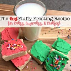 This fluffy frosting recipe is flavored with vanilla, butter, and almond extracts and is the perfect topping for cakes, cupcakes, and cookies! You will love it!