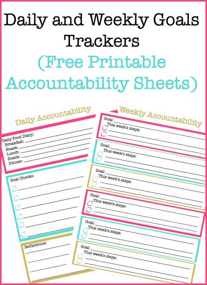 Daily Goals and Weekly Goals Tracking Sheets (Free Printable