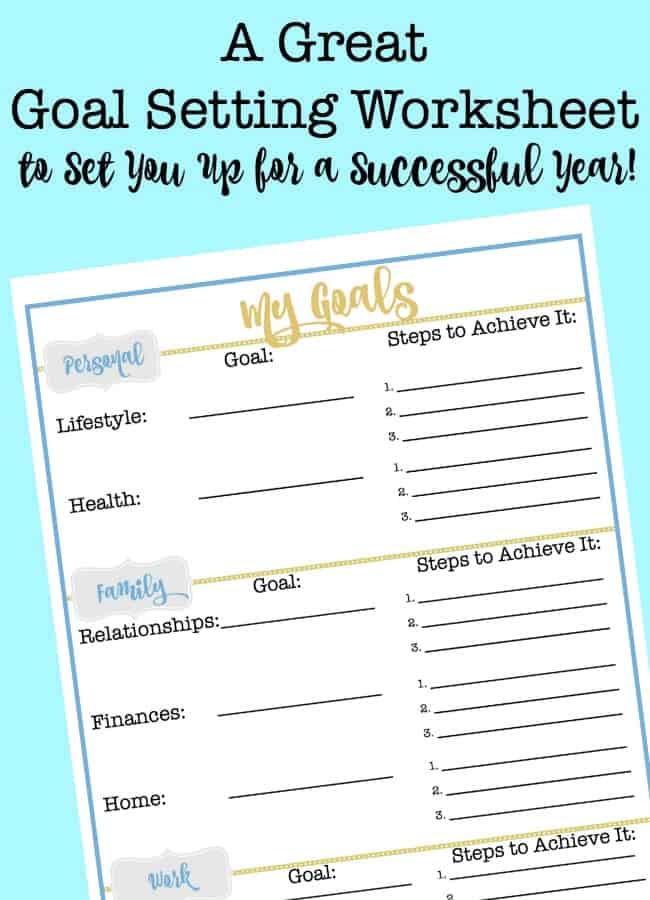 Using a goal setting worksheet helps you to move from an idea just being a wish or a dream- to being a goal with a plan to achieve it! This post shows you exactly how to set goals, and includes a free printable goal setting worksheet pdf!