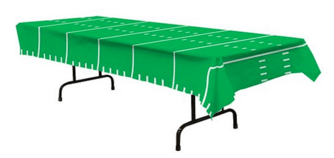 football table cover for a superbowl party