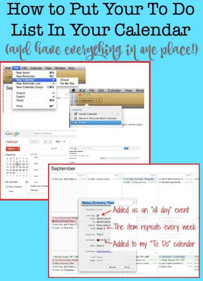 How To Put Your To Do List In Your Calendar And Have Everything In One Place Momof6