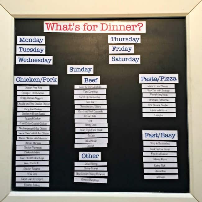 One of the best ways to get yourself into the habit of weekly meal planning is to hang a menu board in your kitchen. So to inspire you to get organized with your menu planning- here are 10 great menu board ideas! I hope that you find one that will work for you! magnetic chalkboard menu board