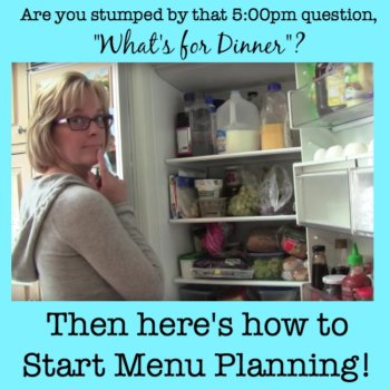 Menu planning is the best tool for busy Moms- take a few minutes once a week to plan all of your meals and you'll know what you need to buy at the store, what should be defrosted in the morning, and whether you need to do any dinner pre during the day. And the best part of all is that the 5pm hour seems a heck of a lot calmer because you are just executing a prepared plan vs trying to think of one!