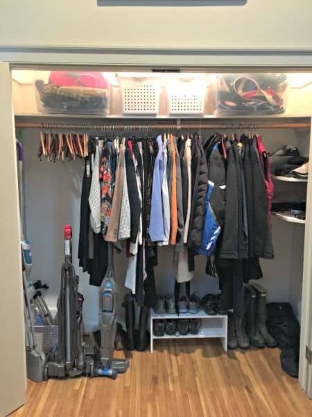 decluttered coat closet
