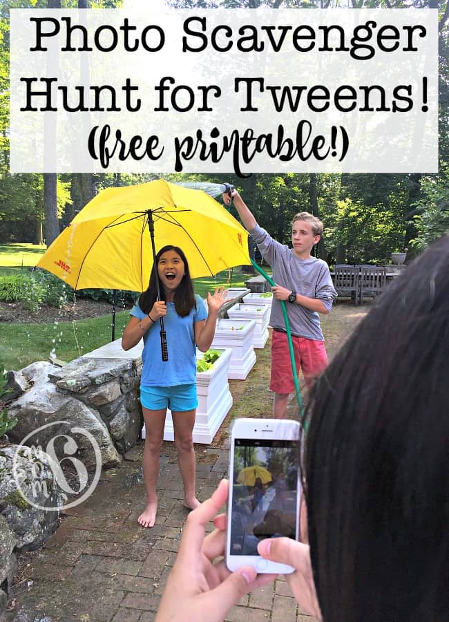 Are you looking for a fun party game for tweens that would be perfect at kids birthday parties? Here’s a fun photo scavenger hunt for kids that is perfect for tweens and can take place in your own backyard or at a nearby park! My kids had such a blast doing this!