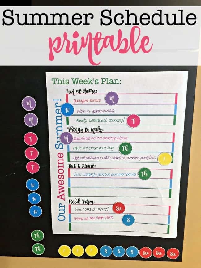 If you want to enjoy summer with your kids- it helps to have a plan of activities, crafts, and things to do together! This free weekly summer schedule printable gives you a place to plan ahead so you can relax and enjoy your summer!