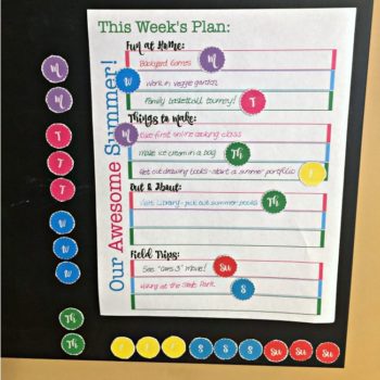 If you want to enjoy summer with your kids- it helps to have a plan! This free weekly summer schedule printable gives you a place to plan ahead so you can relax and enjoy your summer!