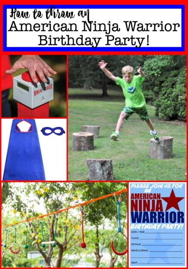 When it came time to plan my son's 11th birthday party- there was no doubt what he wanted to do- hold his own backyard American Ninja Warrior Birthday Party competition! Constructing a course in your backyard that matches the American Ninja Warrior theme and obstacles, but at a level that kids can actually do- is a challenge of its own!