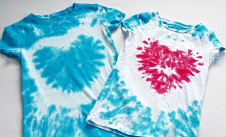 craft idea for kids: tie dye shirts