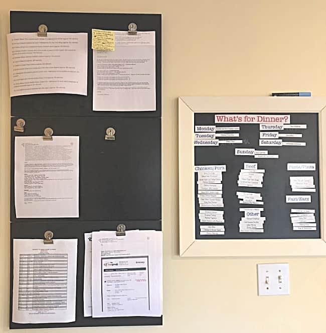 wall command center- to organize paperwork