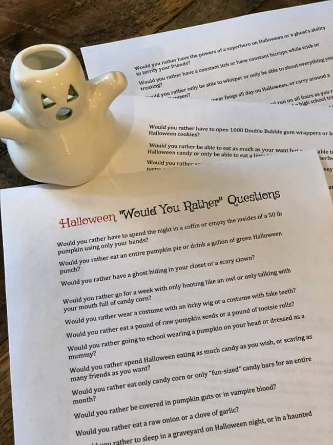Fun Would You Rather Questions Sheet for Families | Printable