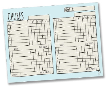 Chore Chart For Multiple Kids