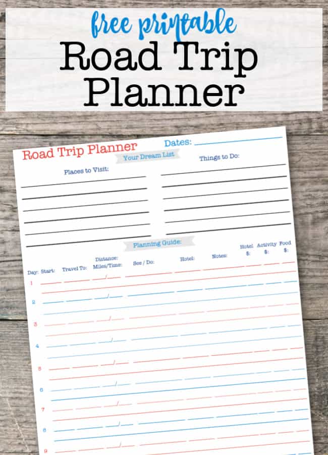 This free printable road trip planner and road trip planning guide will certainly help you if you love to take family road trips to explore National Parks, see local attractions, and enjoy great food!