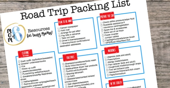 The Ultimate Family Road Trip Packing List with FREE Printable!